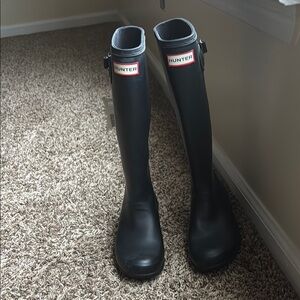 Hunter Black Tall Rain Boots
